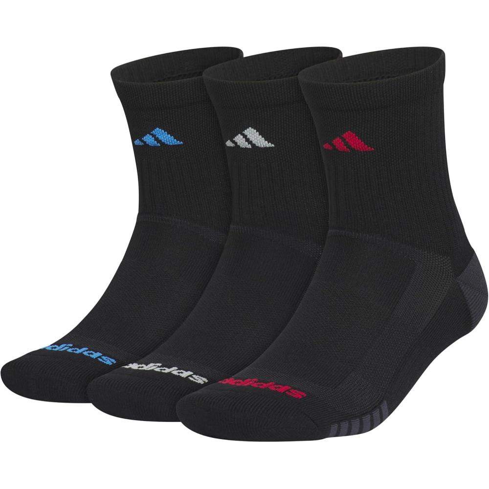 image:imageadidas mens Tech High Quarter Socks 3 Pairs Performance amp TrainingBlackRay BlueActive Maroon