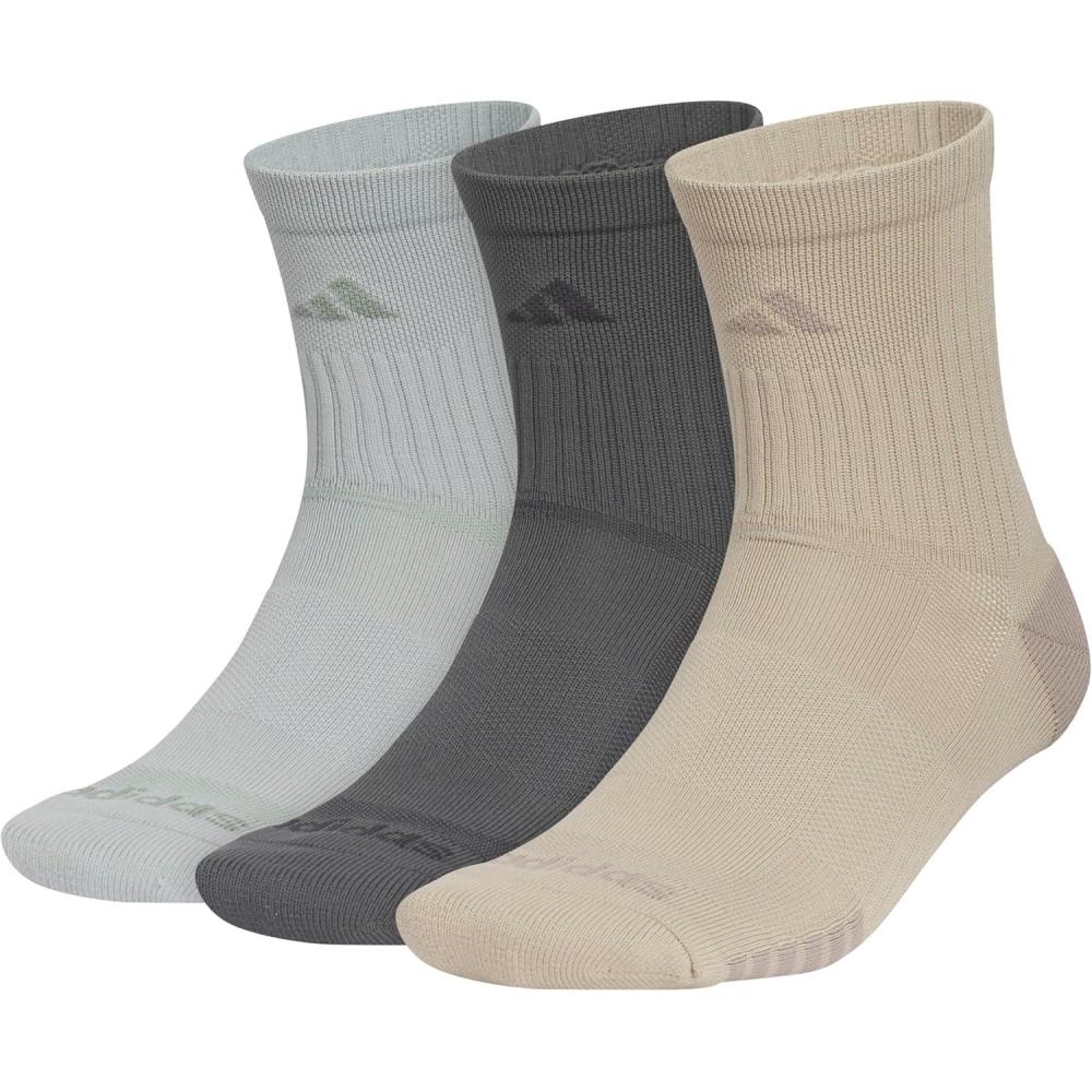 image:imageadidas mens Tech High Quarter Socks 3 Pairs Performance amp TrainingWonder Sage GreenGrey SixWonder Cargo Khaki