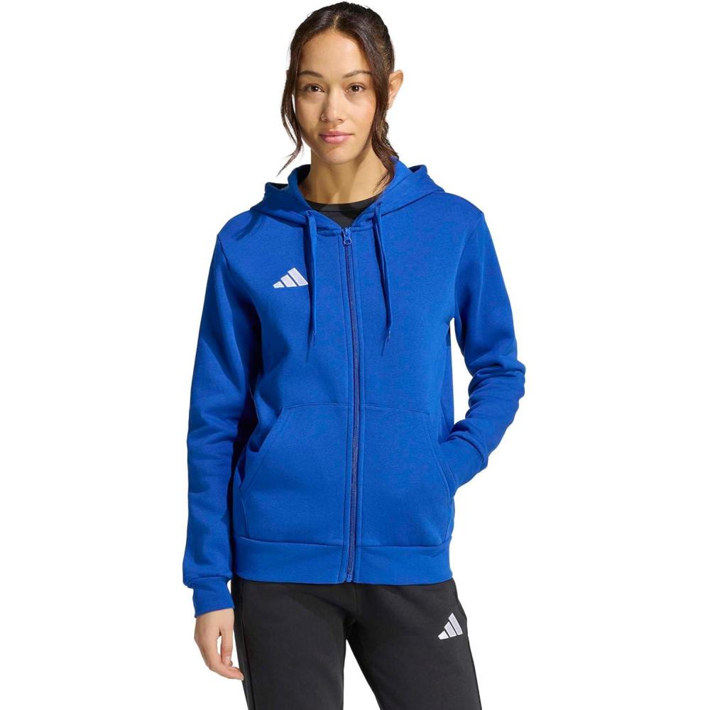 image:imageadidas womens Entrada 26 Fullzip HoodieTeam Royal BlueWhite