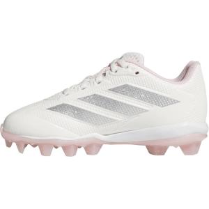 adidas Kids’ Adizero Instinct 2.0 Molded Rubber Softball(Chalk White/Silver Metallic/Clear Pink)