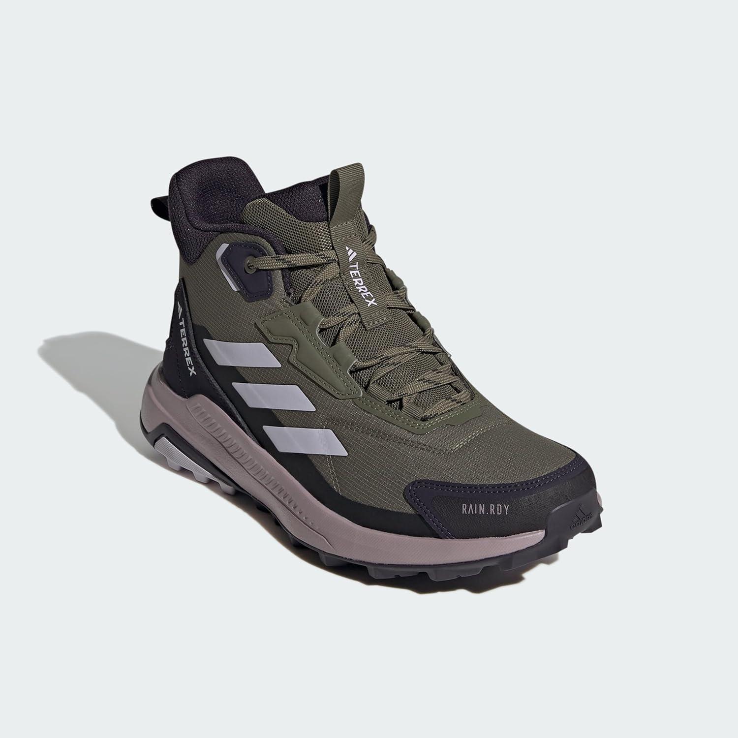 image:imageAdidas Womens Terrex Anylander Mid Top Rainrdy Hiking SneakersOlive Strata Silver Dawn Amber Tint