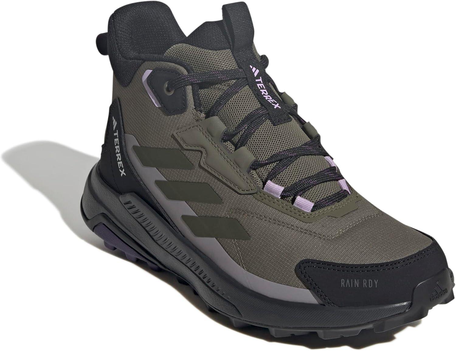 image:imageAdidas Womens Terrex Anylander Mid Top Rainrdy Hiking SneakersOlive StrataNight CargoBlack