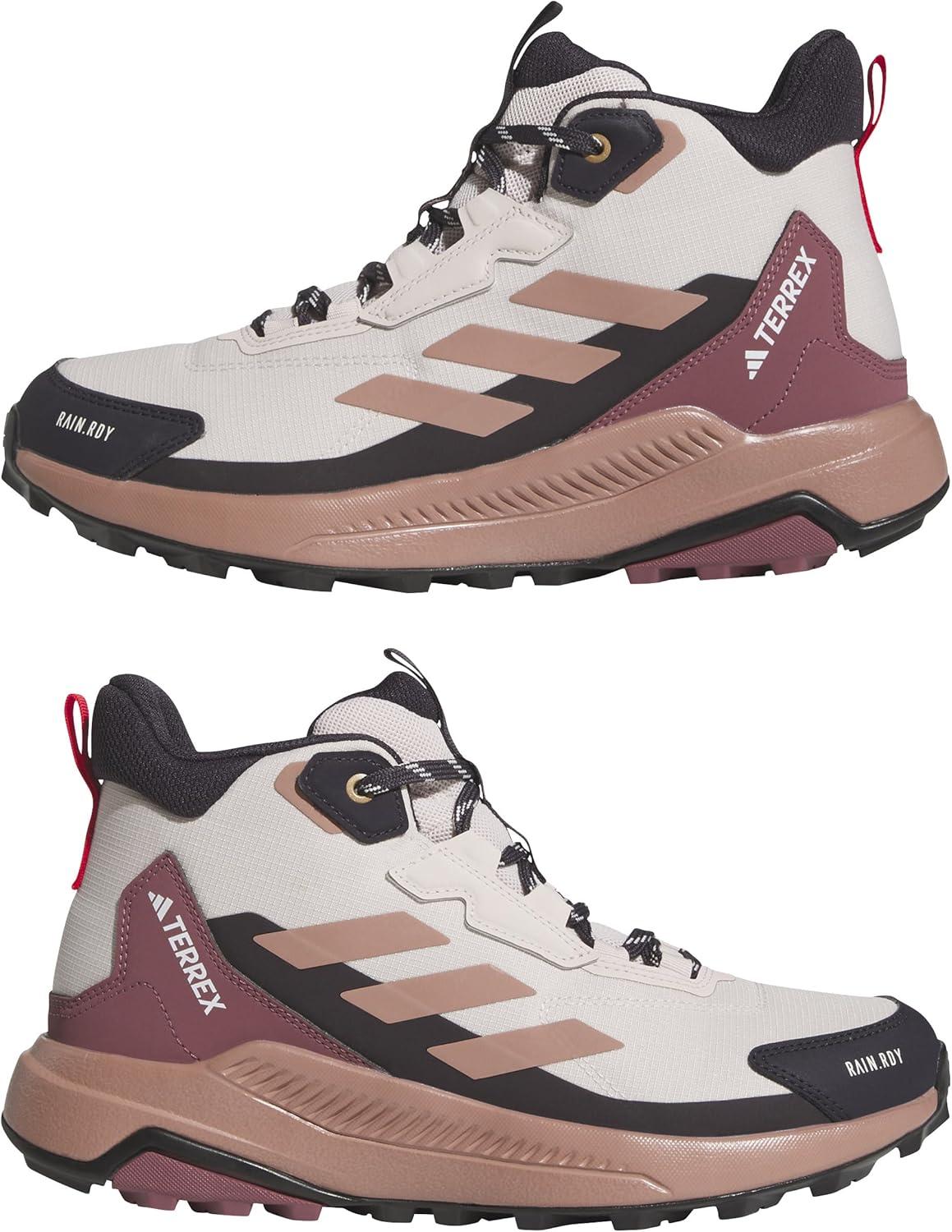 image:imageAdidas Womens Terrex Anylander Mid Top Rainrdy Hiking SneakersPutty Mauve Warm Clay Pure Ruby