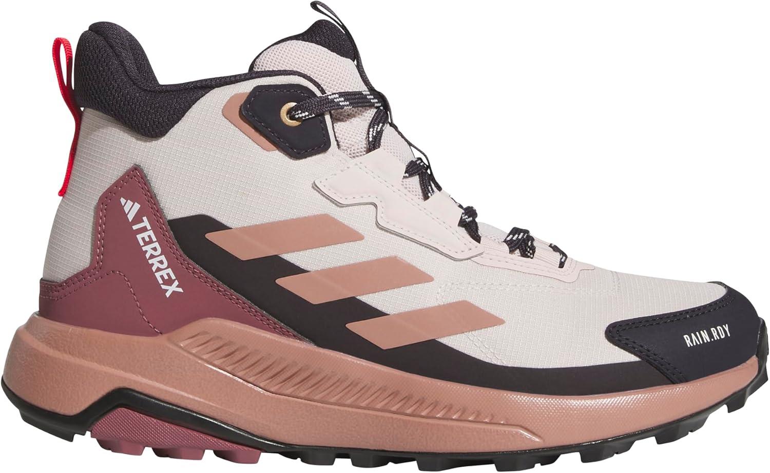 image:imageAdidas Womens Terrex Anylander Mid Top Rainrdy Hiking SneakersPutty MauveWarm ClayPure Ruby