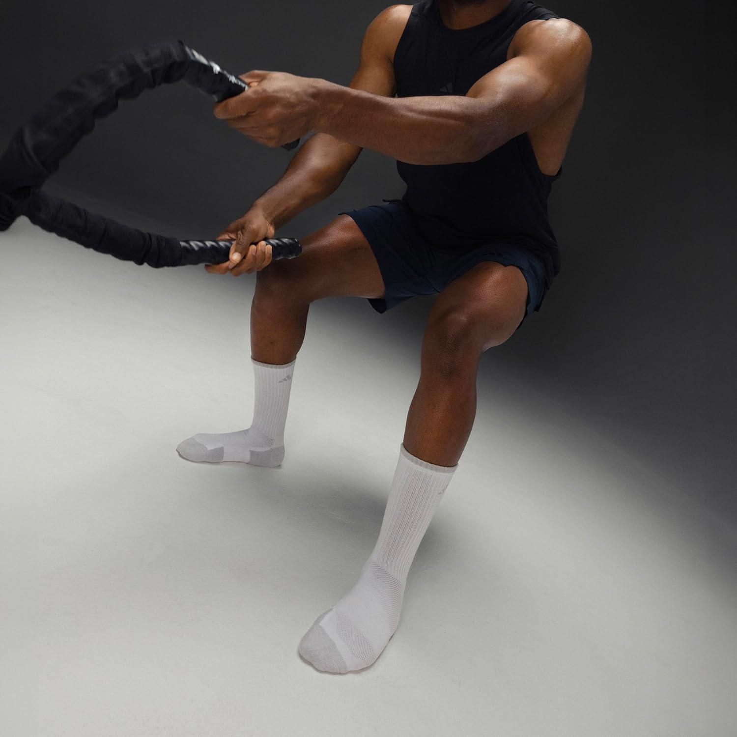 image:imageadidas Mens Cushioned X Socks 3 Pairs Multiple Heights Durable amp ComfortableOnix GreyGreyCrew4