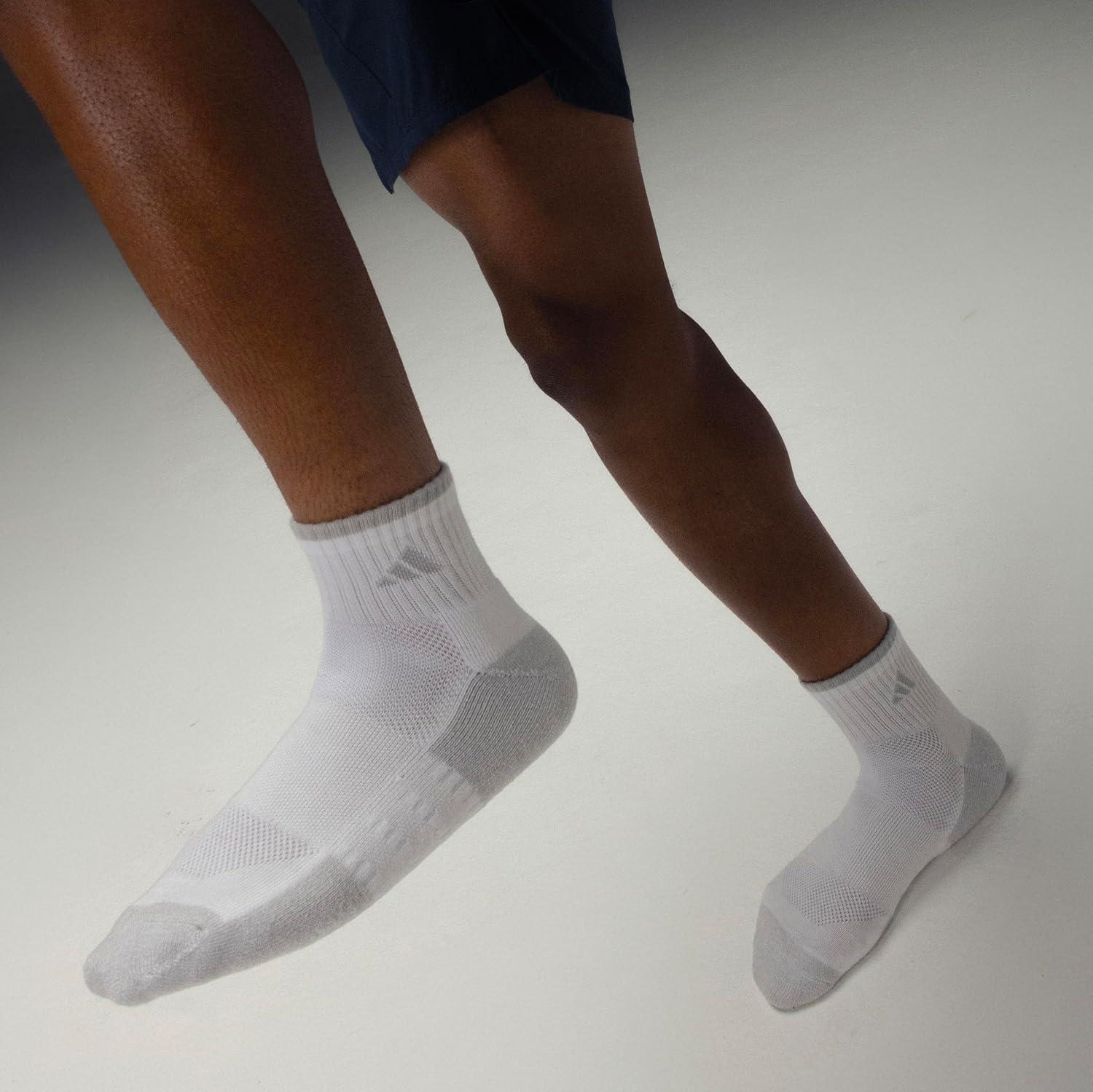 image:imageadidas Mens Cushioned X Socks 3 Pairs Multiple Heights Durable amp ComfortableWhiteClear Onix GreyQuarter4