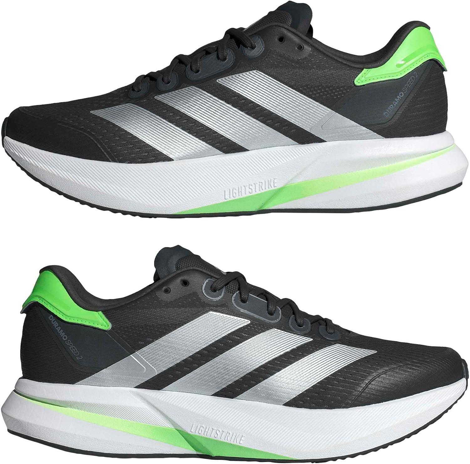 image:imageadidas Mens Duramo Speed 2 Running ShoeCarbonMatte SilverLime Burst