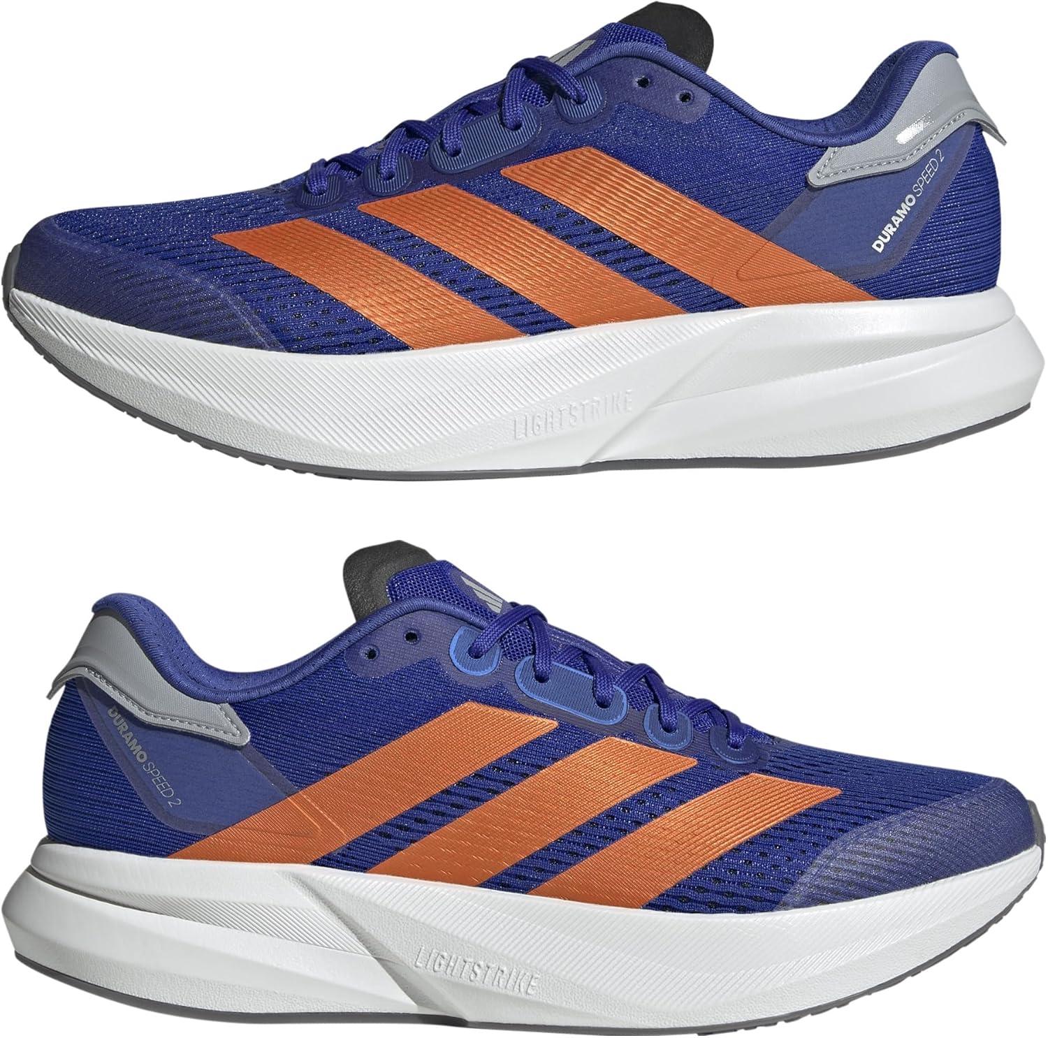 image:imageadidas Mens Duramo Speed 2 Running ShoeLucid Blue Impact Orange Halo Silver
