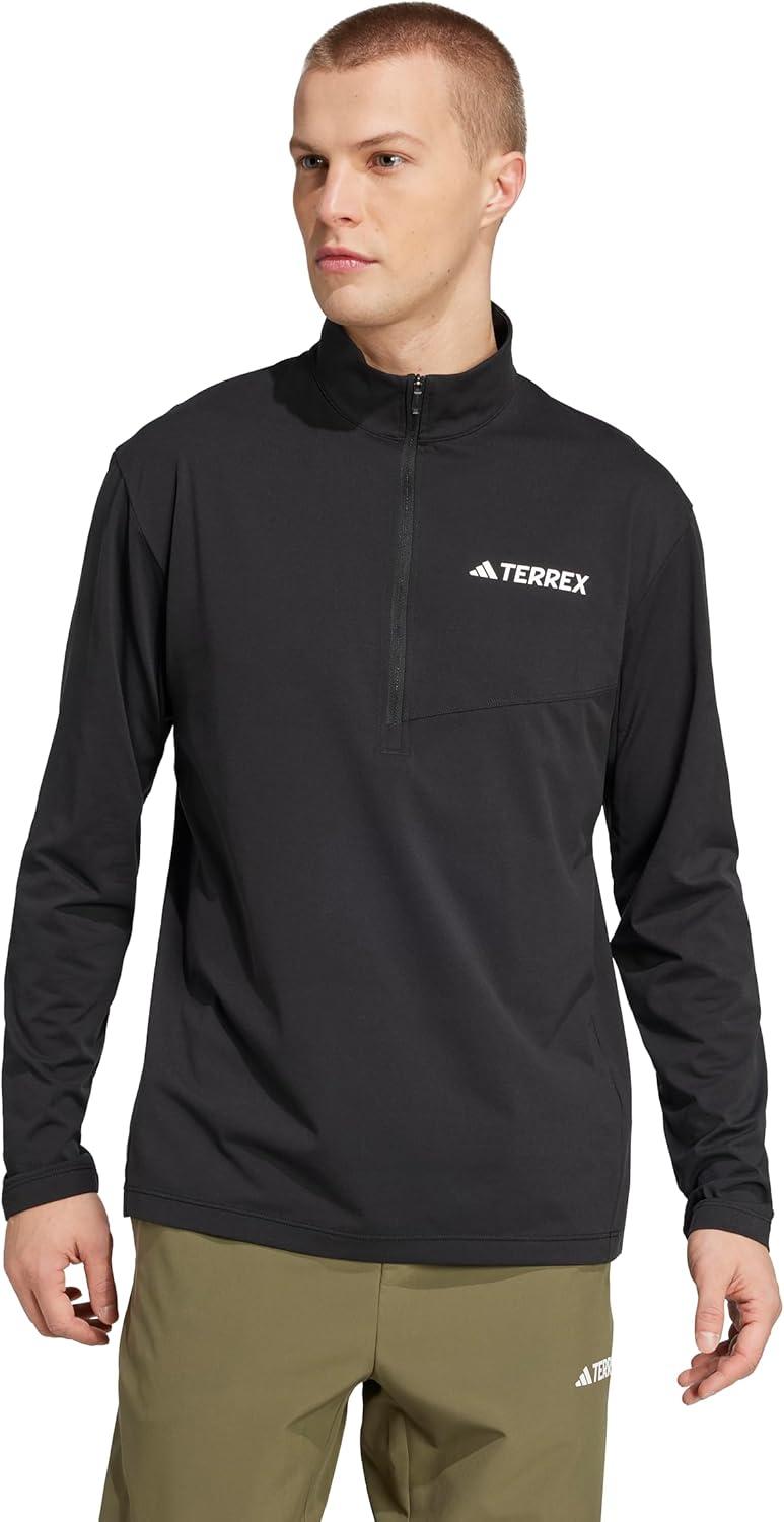 image:imageadidas Mens Terrex Multi HalfZip Long Sleeve Hiking TShirtBlack