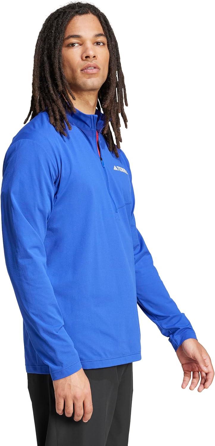 image:imageadidas Mens Terrex Multi HalfZip Long Sleeve Hiking TShirtSemi Lucid Blue