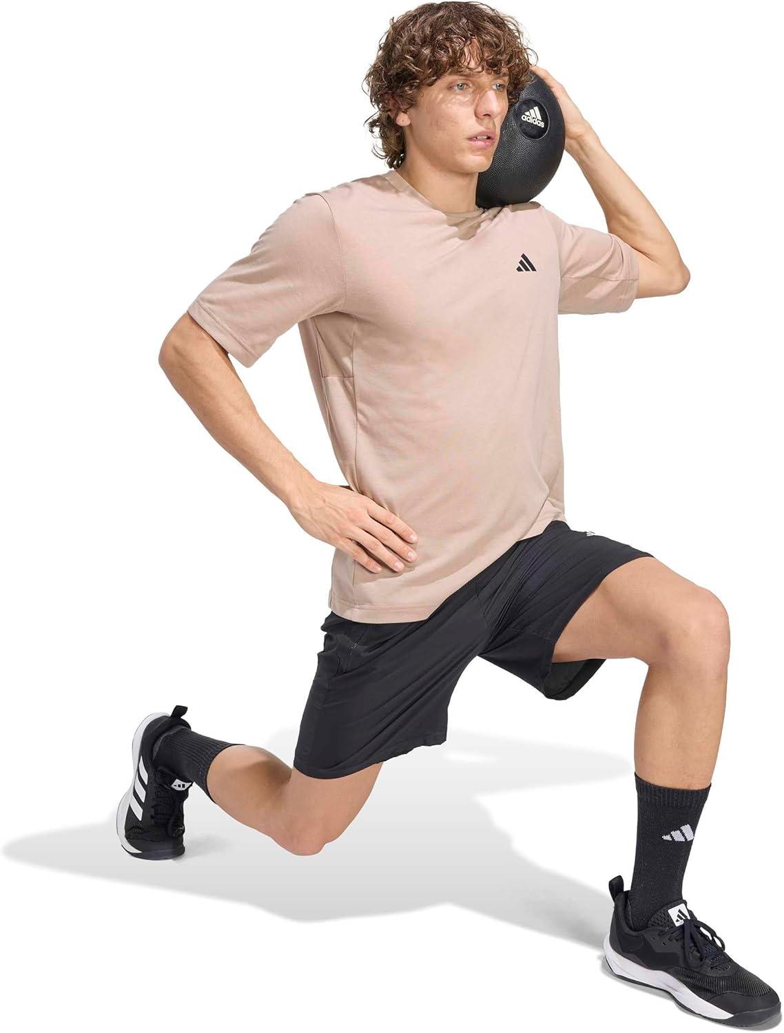 image:imageadidas Mens Workout Essentials Feel Ready TShirtChalky Brown