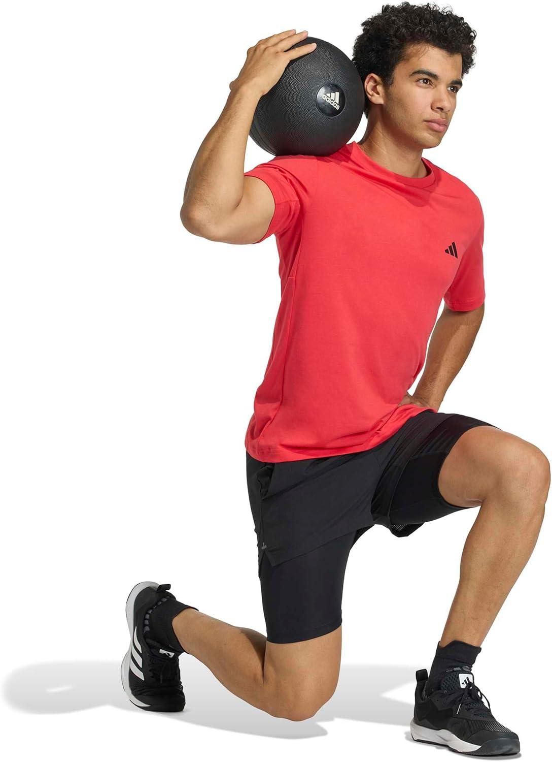 image:imageadidas Mens Workout Essentials Feel Ready TShirtPure Ruby