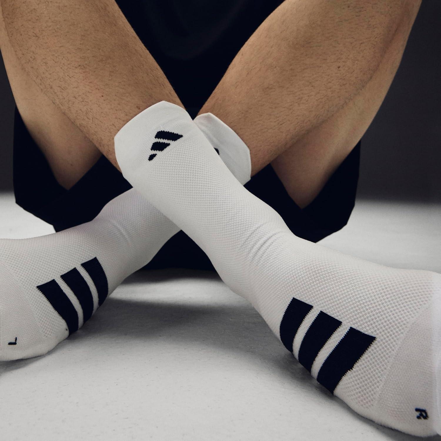 image:imageadidas Unisex Adizero Running Socks 1 Pair Performance amp TrainingLucid Cyan BlueWhiteBlackCrew