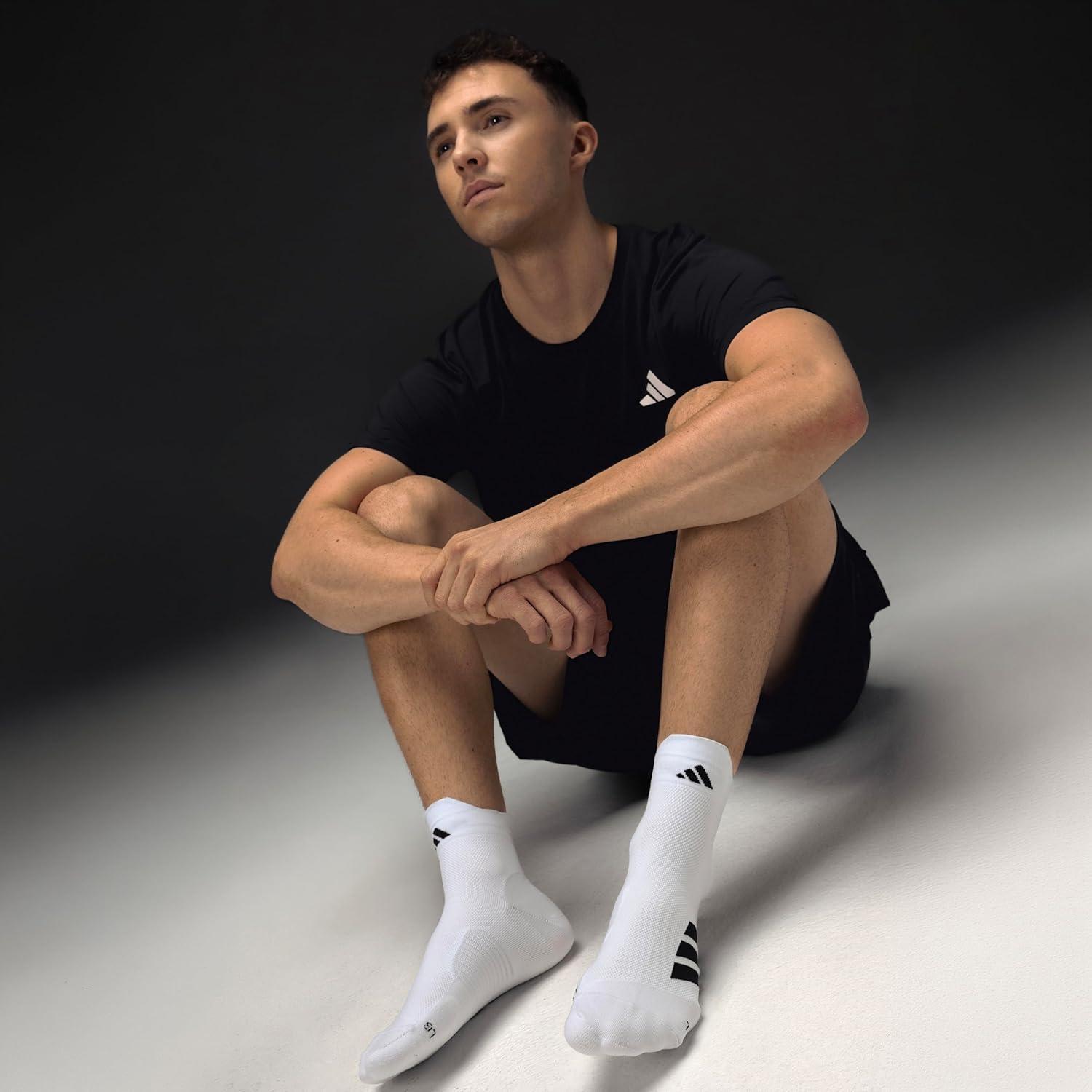 image:imageadidas Unisex Adizero Running Socks 1 Pair Performance amp TrainingLucid Cyan BlueWhiteBlackQuarter