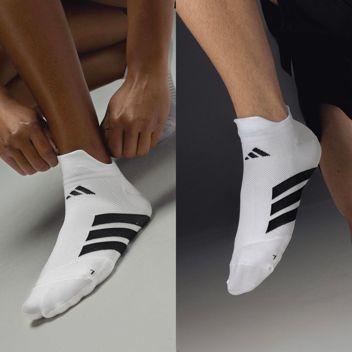 image:imageadidas Unisex Adizero Running Socks 1 Pair Performance amp TrainingWhiteBlackNo Show