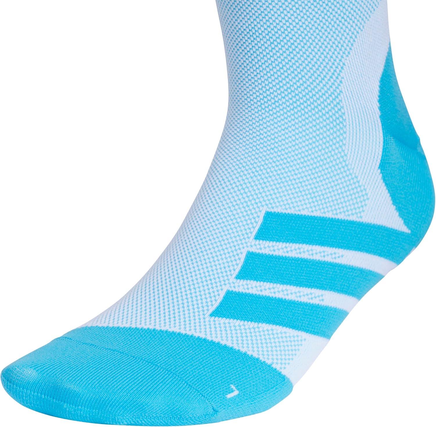 image:imageadidas Unisex Adizero Running Socks 1 Pair Performance amp TrainingWhiteLucid AquamarineCrew