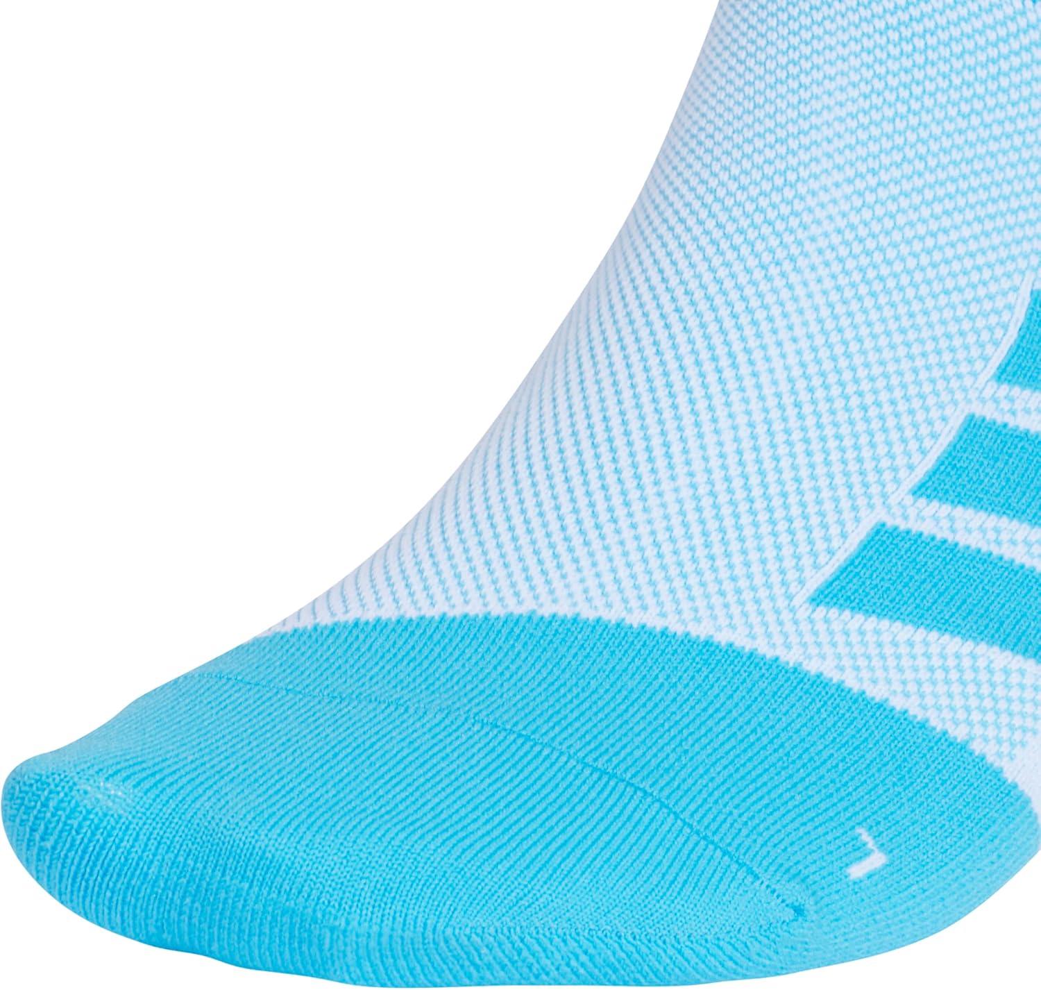 image:imageadidas Unisex Adizero Running Socks 1 Pair Performance amp TrainingWhiteLucid AquamarineNo Show