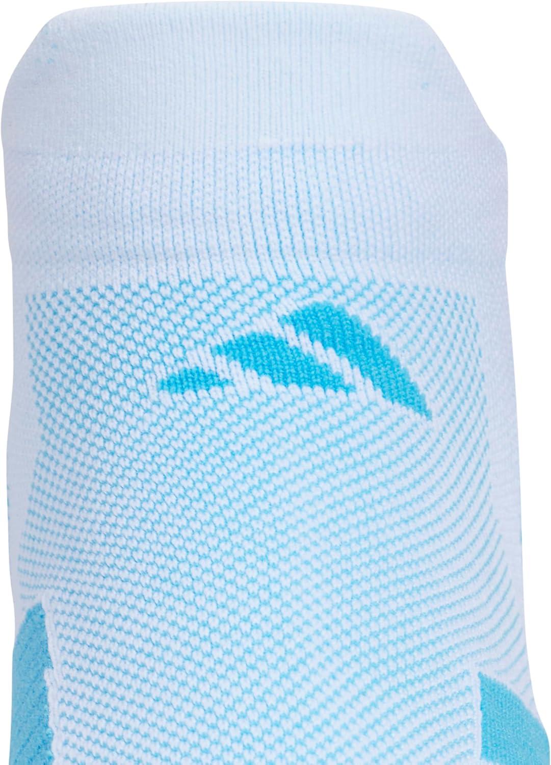 image:imageadidas Unisex Adizero Running Socks 1 Pair Performance amp TrainingWhiteLucid AquamarineNo Show