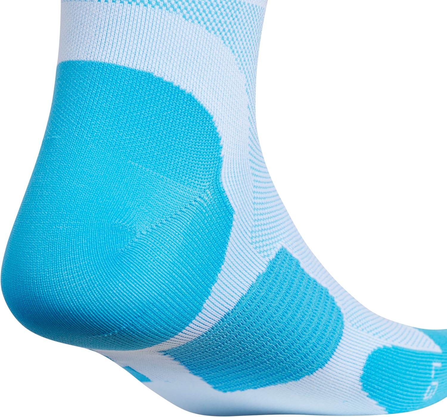 image:imageadidas Unisex Adizero Running Socks 1 Pair Performance amp TrainingWhiteLucid AquamarineQuarter
