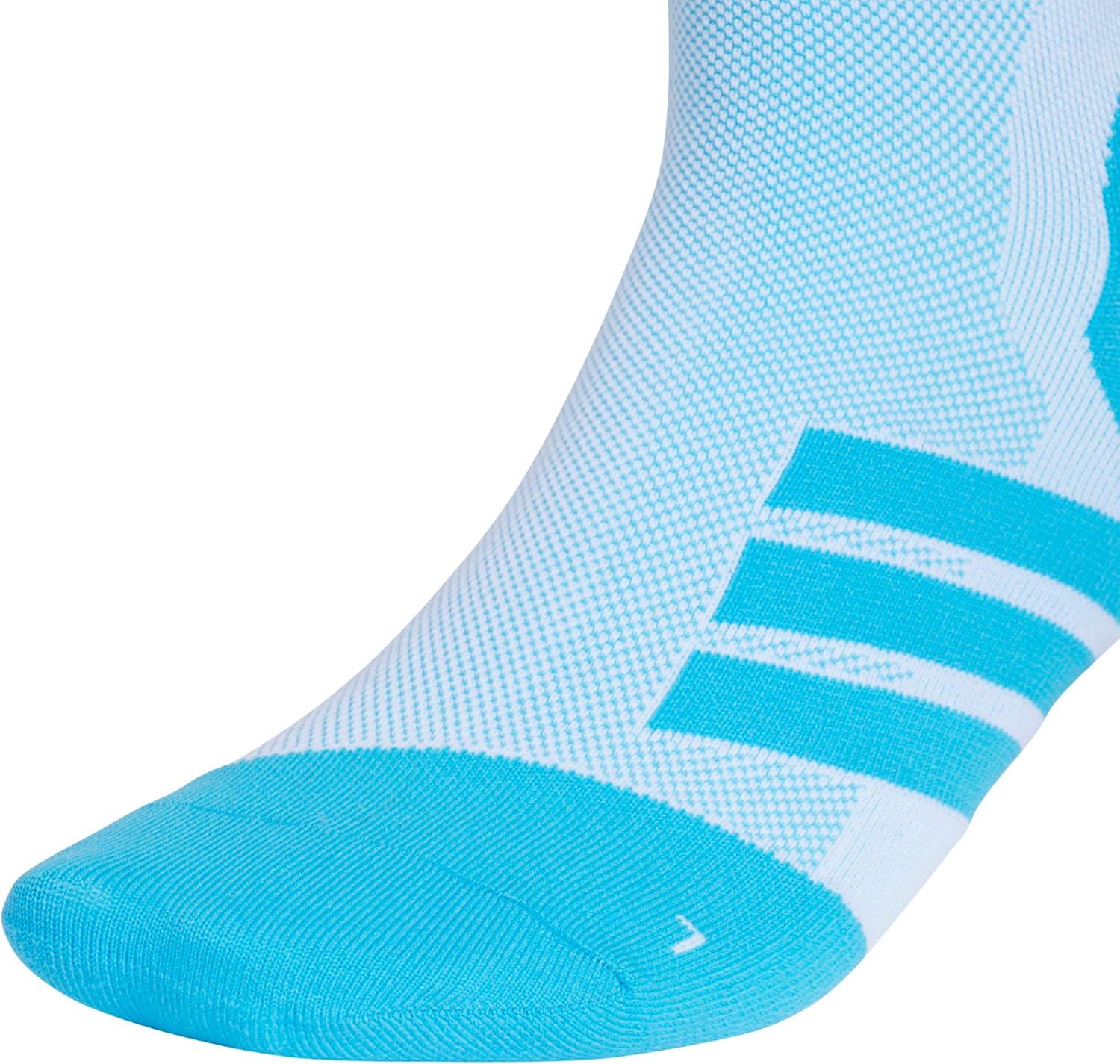 image:imageadidas Unisex Adizero Running Socks 1 Pair Performance amp TrainingWhiteLucid AquamarineQuarter