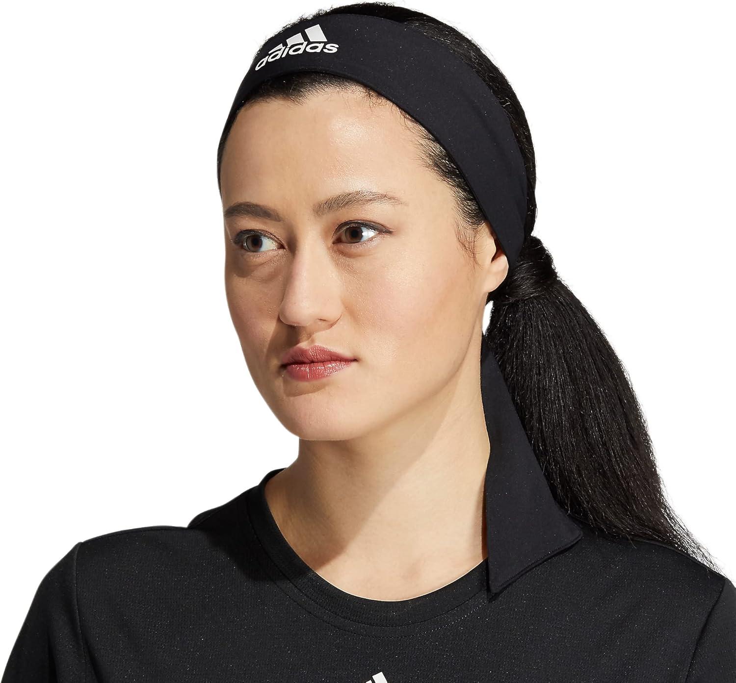image:imageadidas Unisex Alphaskin Headband Performance Workout Ear amp Sweat BandTie1BlackWhite