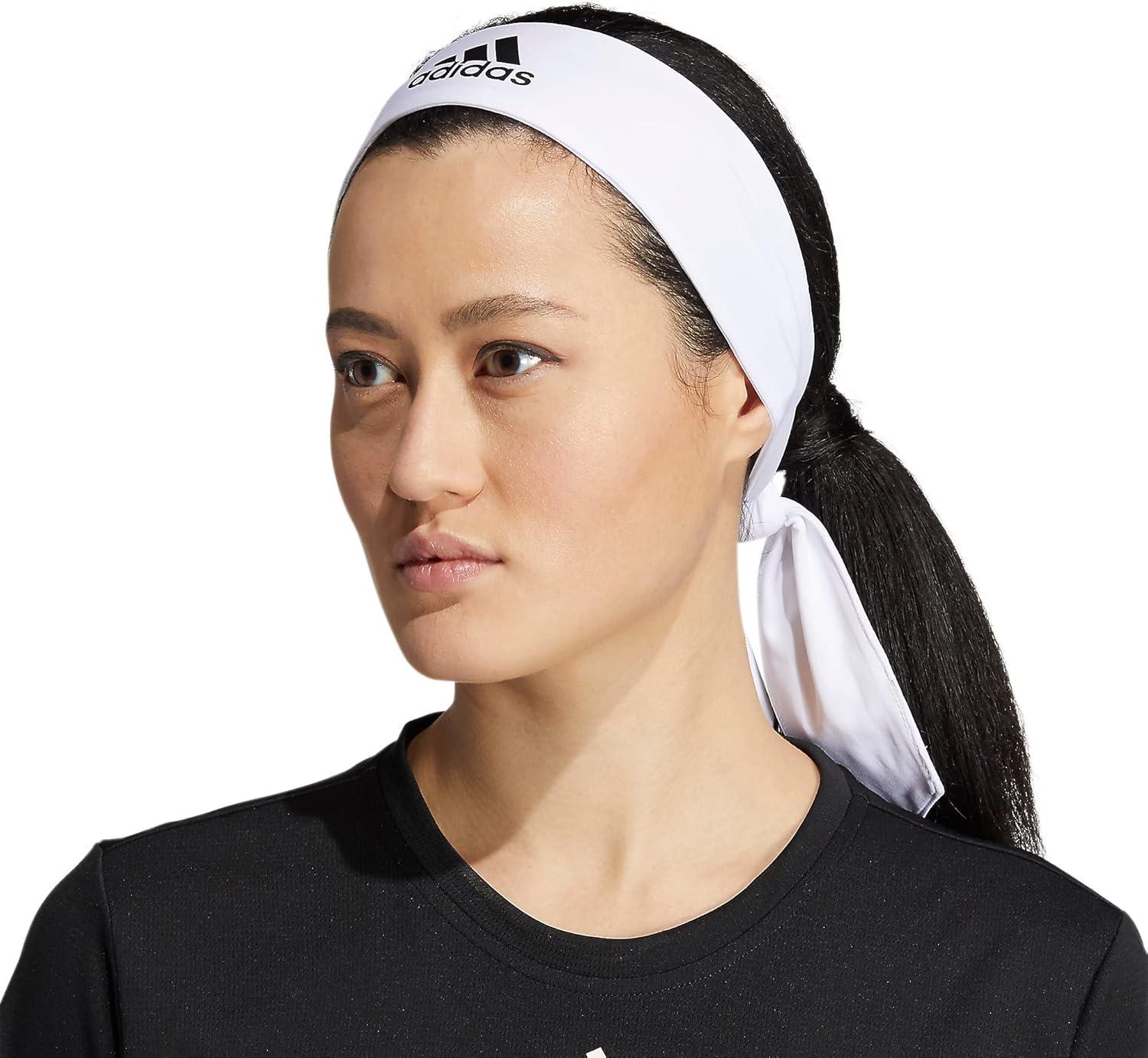 image:imageadidas Unisex Alphaskin Headband Performance Workout Ear amp Sweat BandTie1WhiteBlack