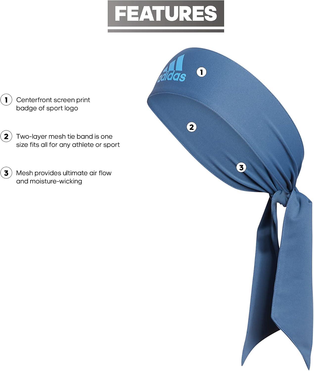 image:imageadidas Unisex Alphaskin Headband Performance Workout Ear amp Sweat BandTie1Wonder Steel BluePulse Blue