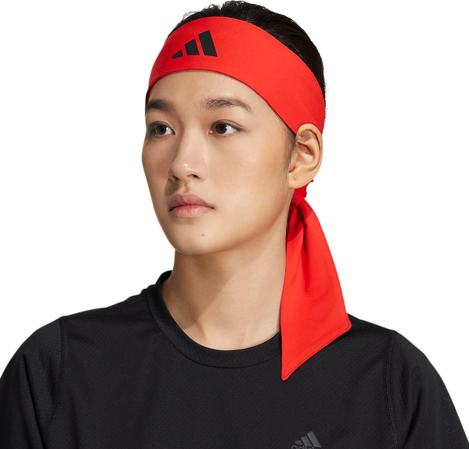 image:imageadidas Unisex Alphaskin Headband Performance Workout Ear amp Sweat BandTie2RedBlack
