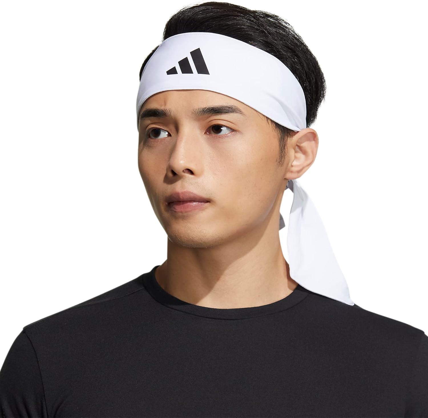 image:imageadidas Unisex Alphaskin Headband Performance Workout Ear amp Sweat BandTie2WhiteBlack