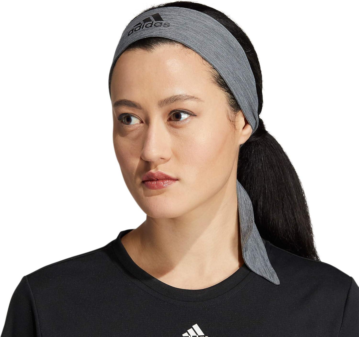image:imageadidas Unisex Alphaskin Headband Performance Workout Ear amp Sweat BandTiePlusHeather GreyBlack