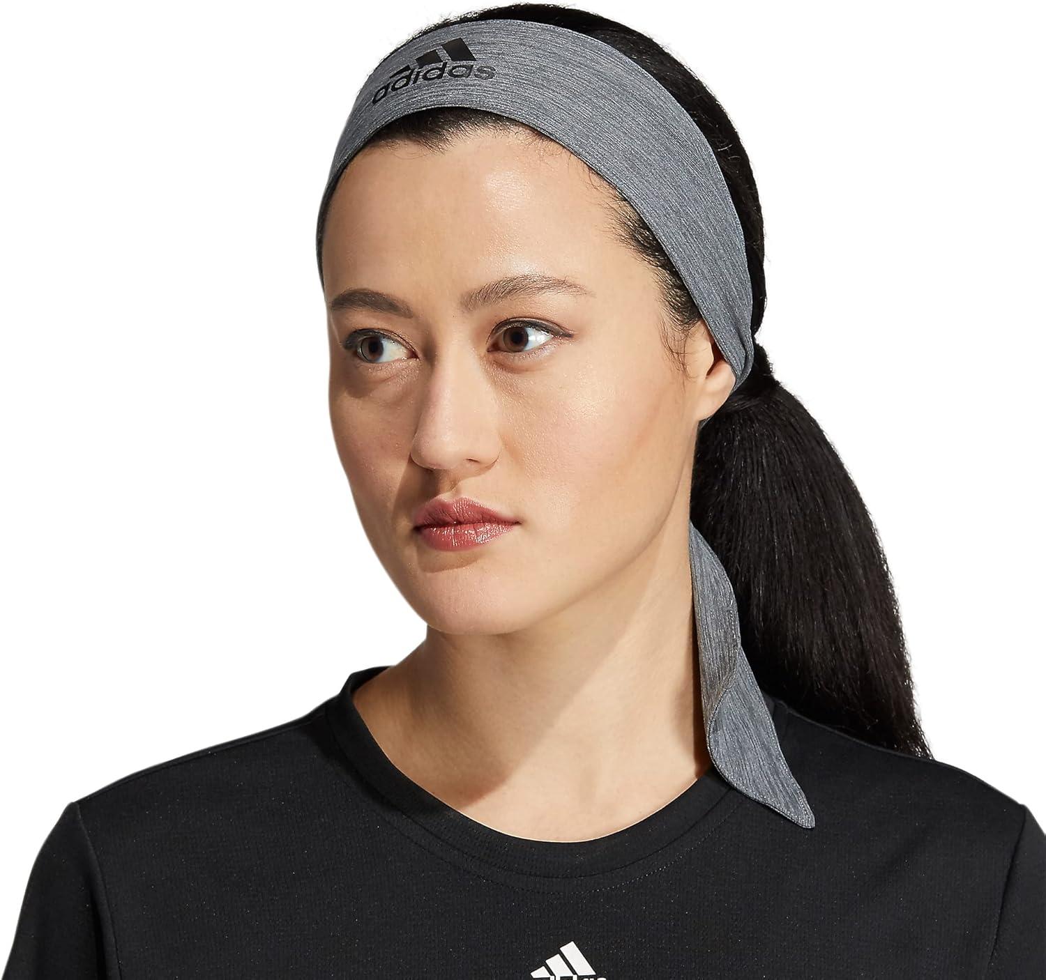image:imageadidas Unisex Alphaskin Headband Performance Workout Ear amp Sweat BandTiePlusHeather GreyBlack