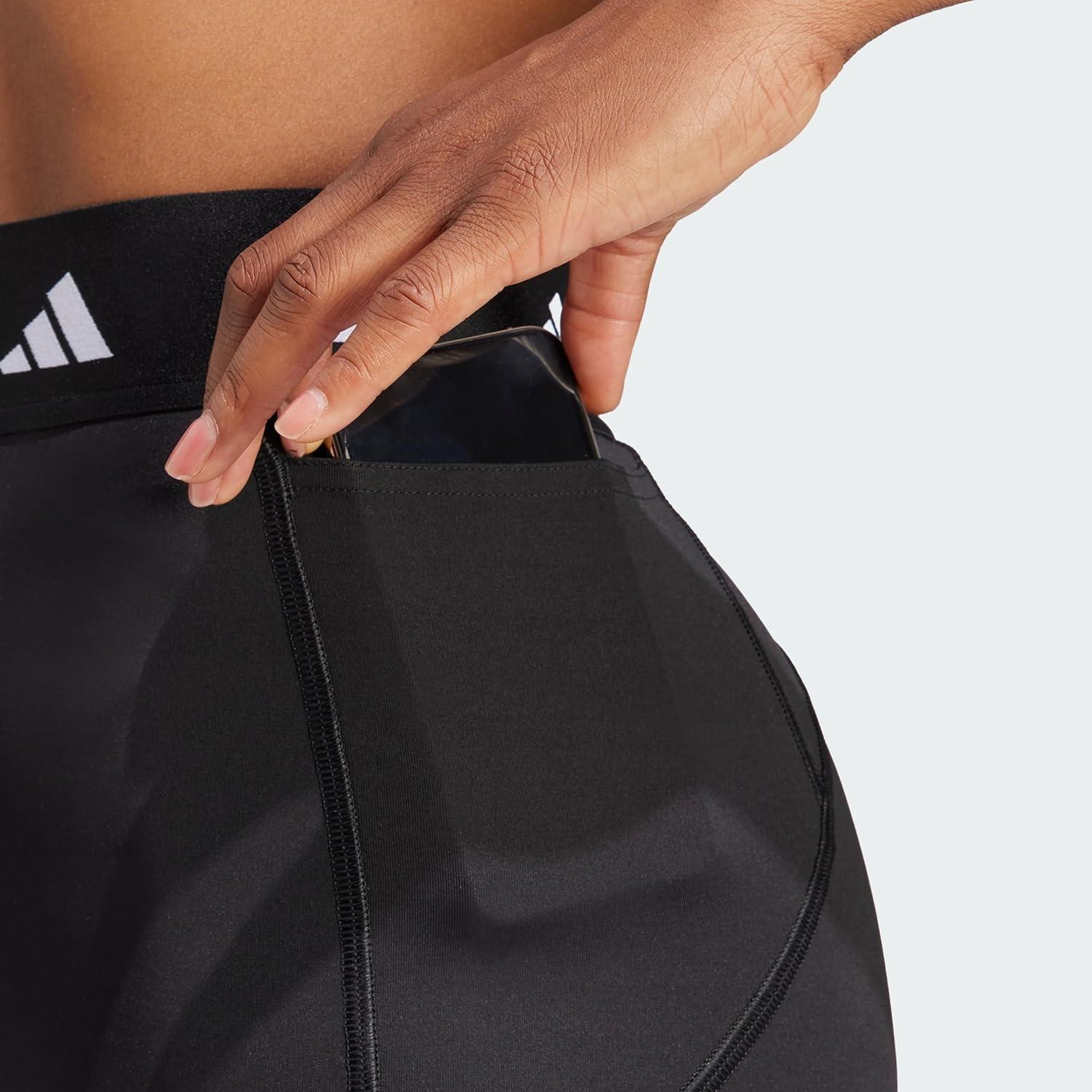 image:imageadidas Womens Techfit Stash Pocket FullLength LeggingsBlackWhite