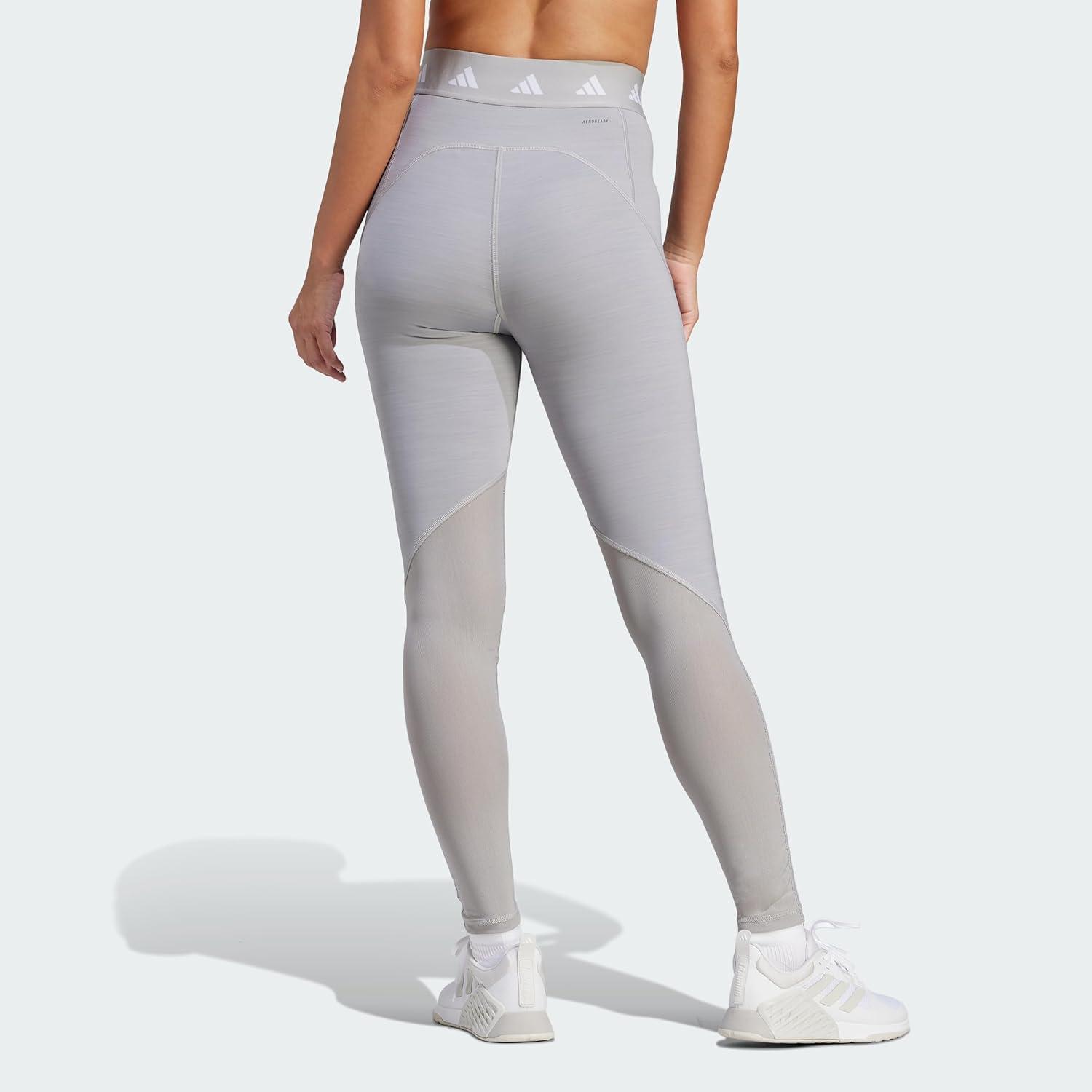 image:imageadidas Womens Techfit Stash Pocket FullLength LeggingsMedium Grey HeatherWhite
