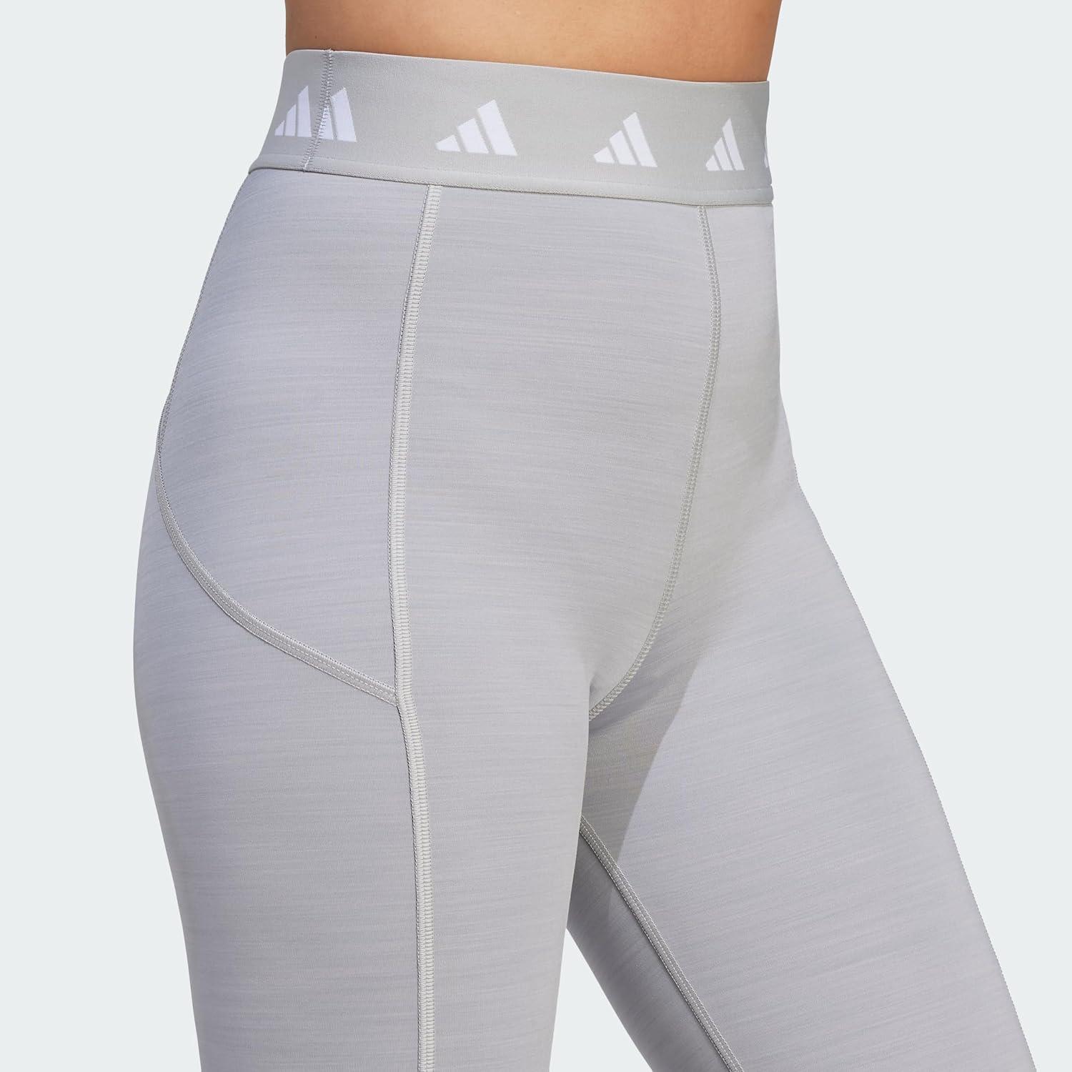 image:imageadidas Womens Techfit Stash Pocket FullLength LeggingsMedium Grey HeatherWhite