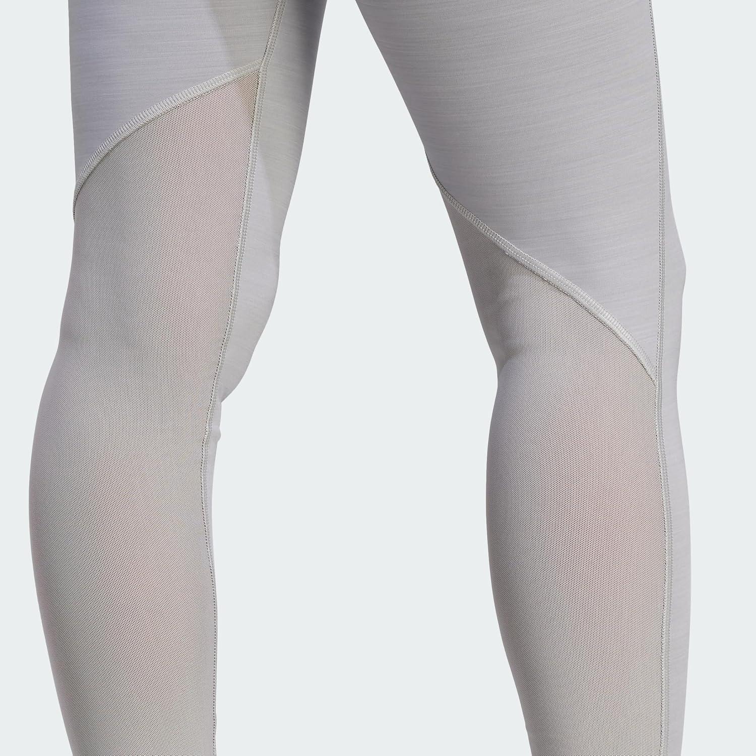 image:imageadidas Womens Techfit Stash Pocket FullLength LeggingsMedium Grey HeatherWhite