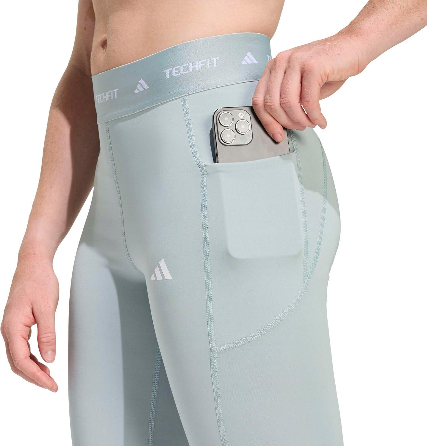 image:imageadidas Womens Techfit Stash Pocket FullLength LeggingsWonder Sage
