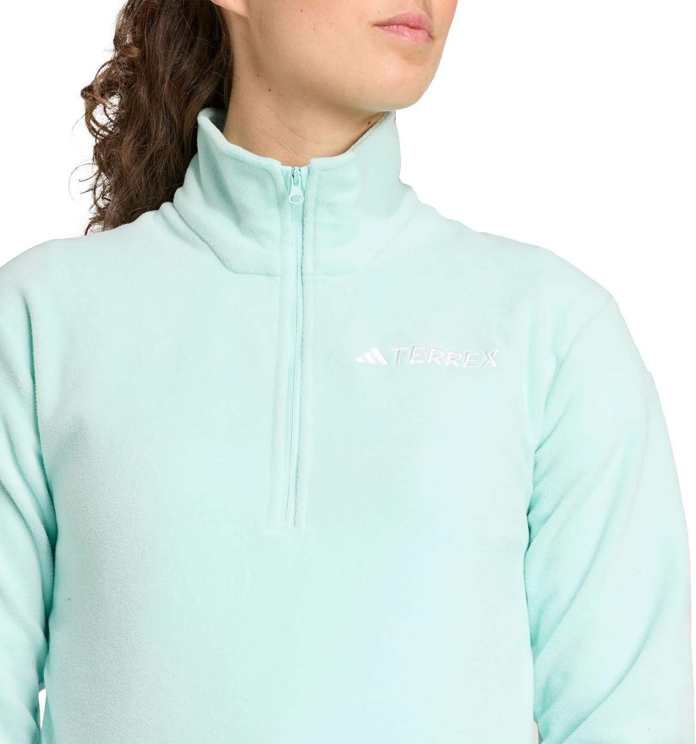 image:imageadidas Womens Terrex Multi Essentials Halfzip Fleece Hiking JacketSemi Flash Aqua