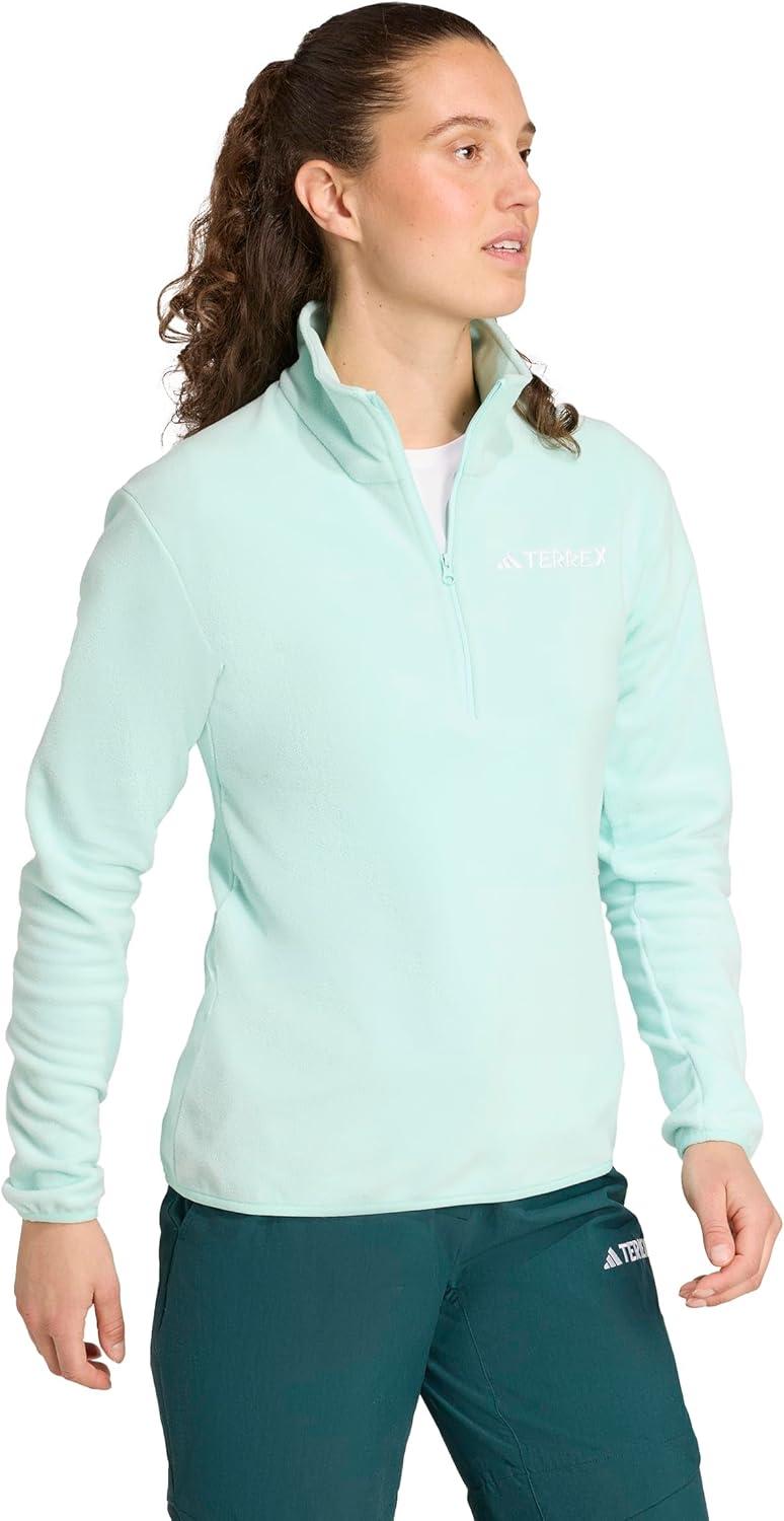 image:imageadidas Womens Terrex Multi Essentials Halfzip Fleece Hiking JacketSemi Flash Aqua