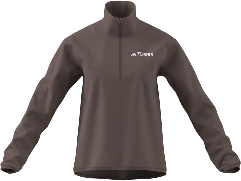 image:imageadidas Womens Terrex Multi Essentials Halfzip Fleece Hiking JacketTrace Brown
