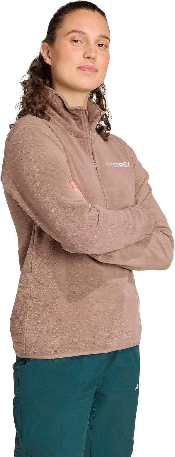image:imageadidas Womens Terrex Multi Essentials Halfzip Fleece Hiking JacketTrace Brown