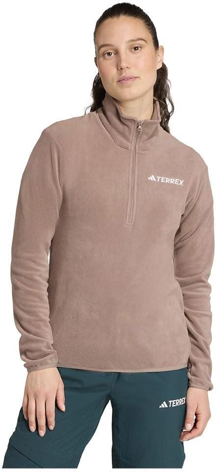 image:imageadidas Womens Terrex Multi Essentials Halfzip Fleece Hiking JacketTrace Brown