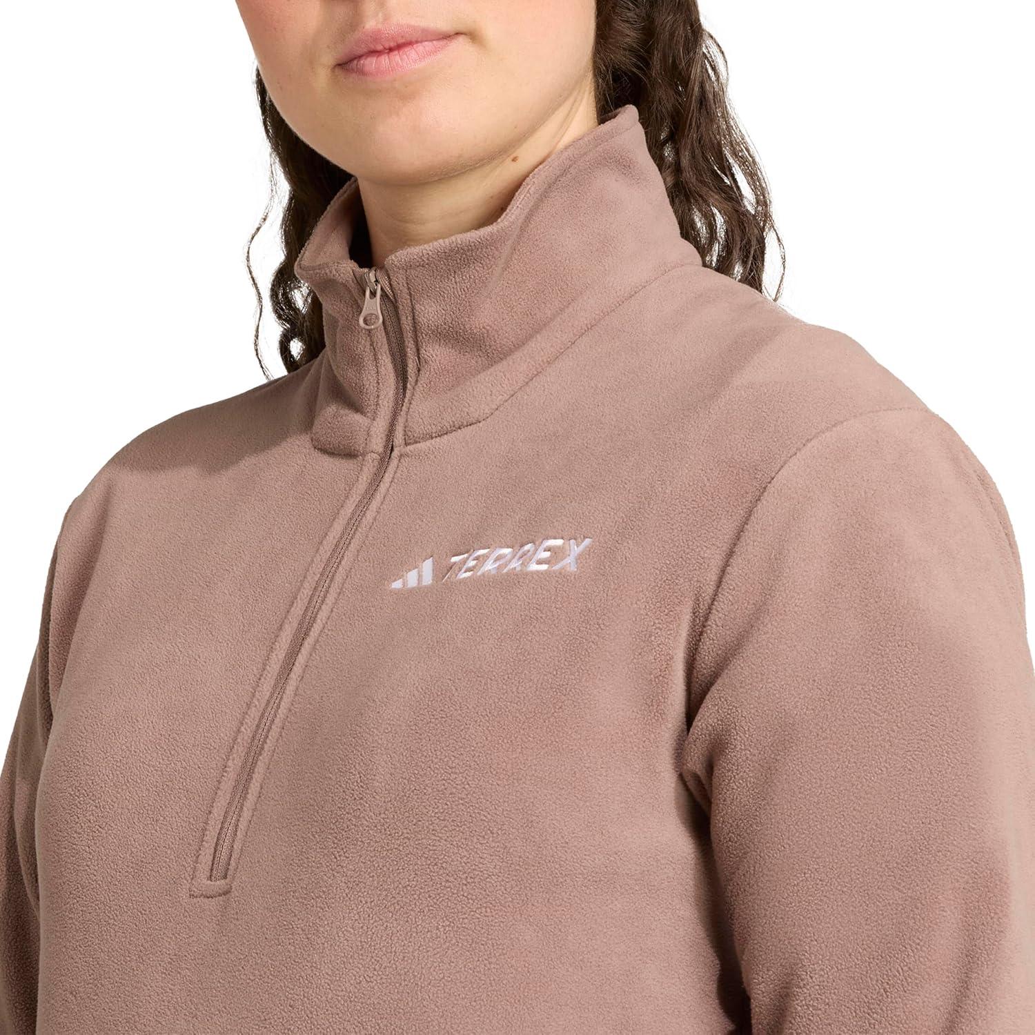 image:imageadidas Womens Terrex Multi Essentials Halfzip Fleece Hiking JacketTrace Brown