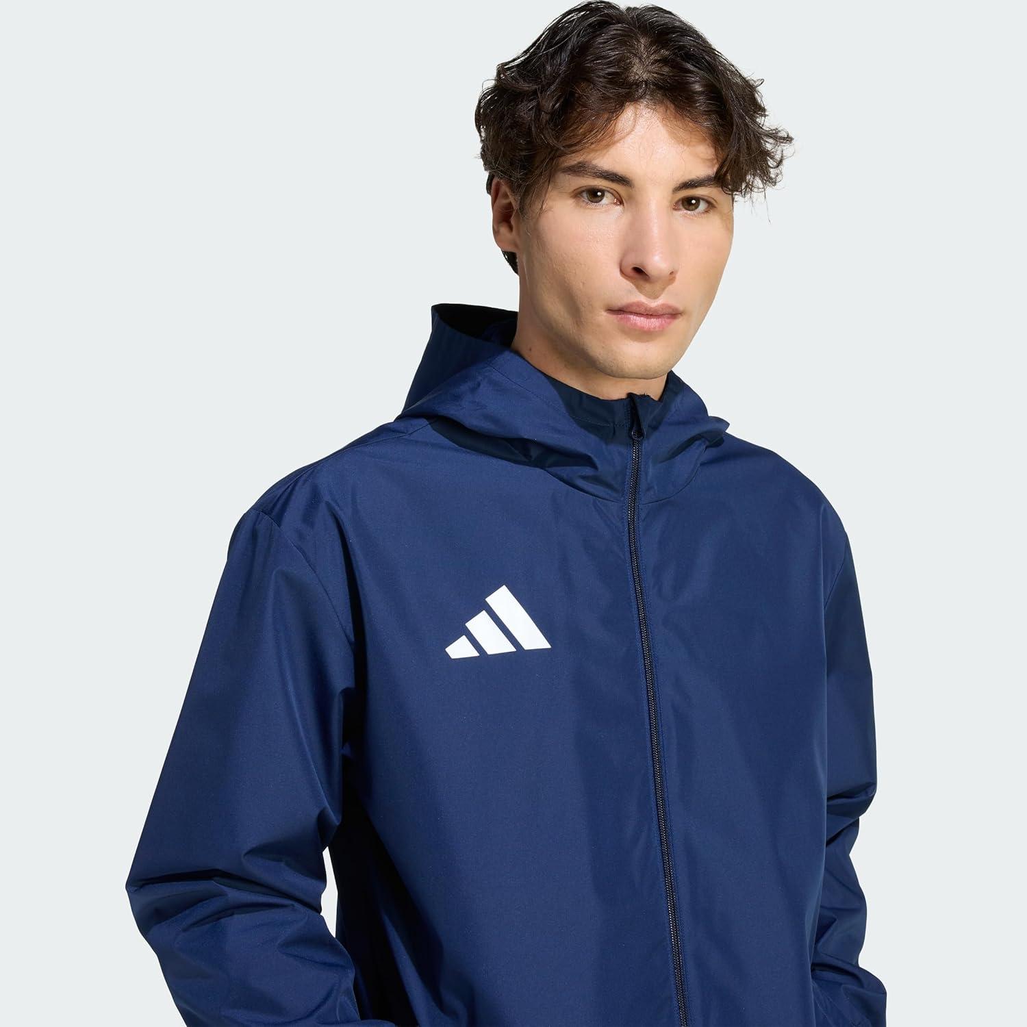 image:imageadidas mens Entrada 26 All Weather JacketTeam Navy BlueWhite