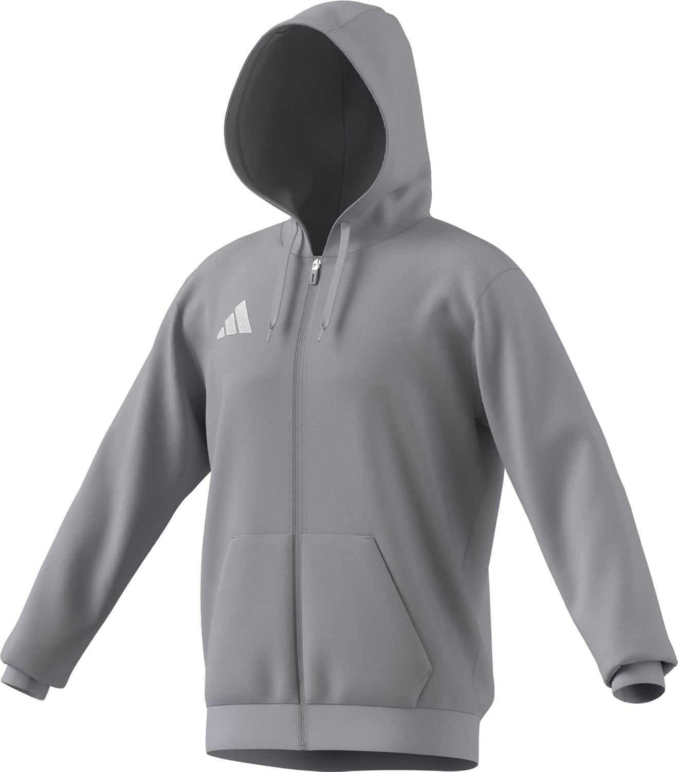 image:imageadidas mens Entrada 26 Fullzip HoodieTeam Light GreyWhite