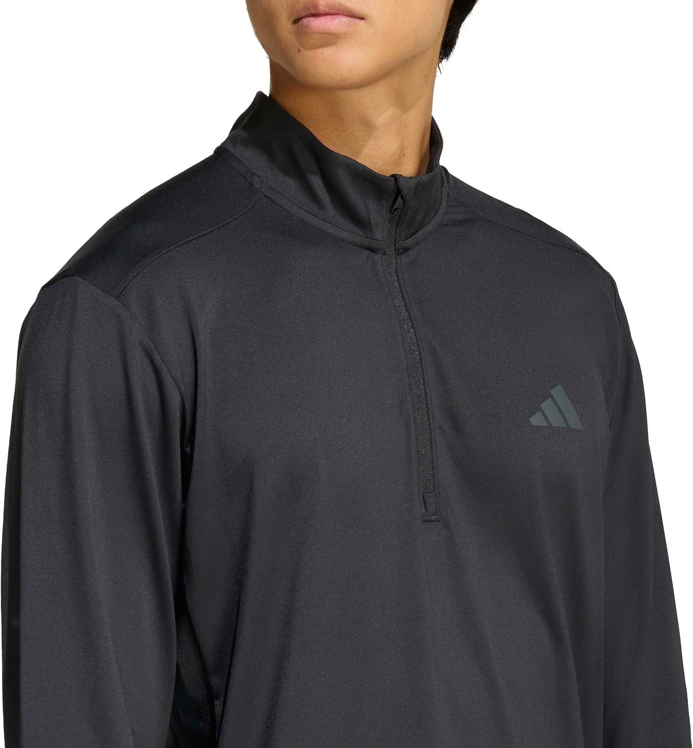 image:imageadidas mens Tech Essentials Workout Quarterzip SweatshirtBlack