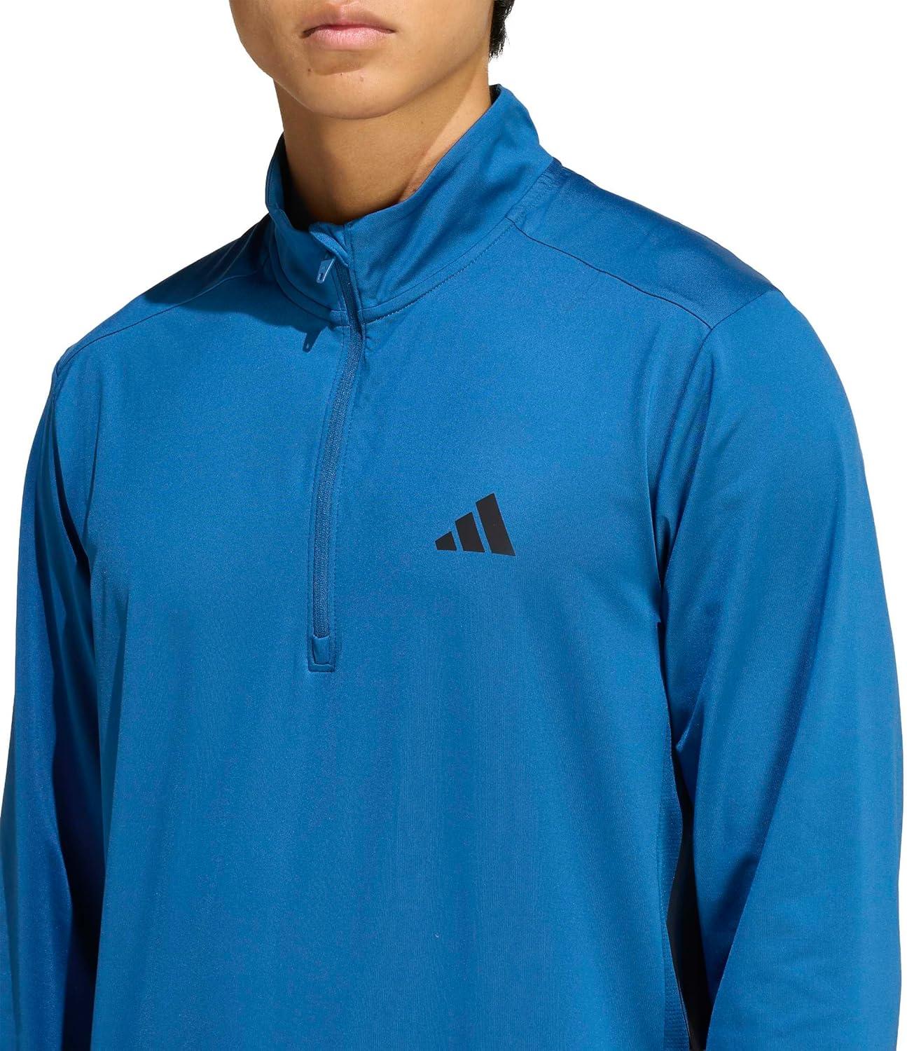 image:imageadidas mens Tech Essentials Workout Quarterzip SweatshirtDusky Petrol