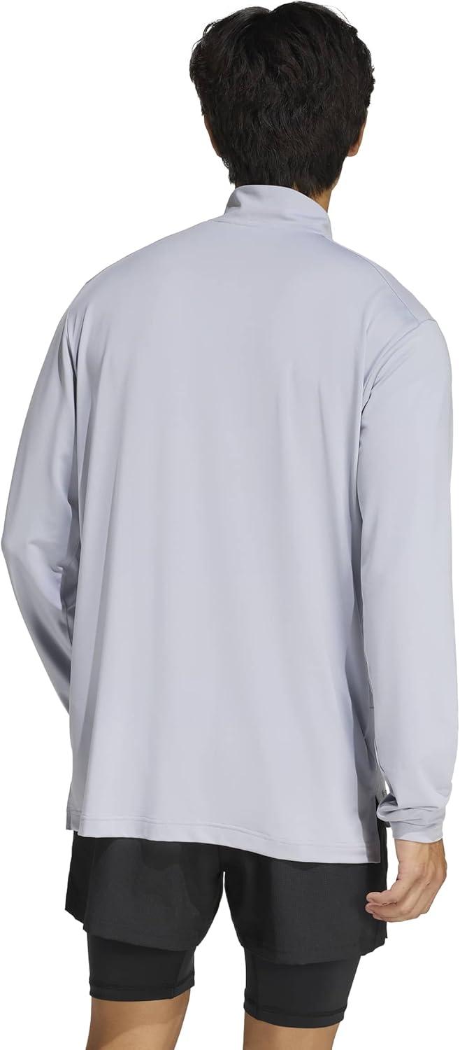 image:imageadidas mens Tech Essentials Workout Quarterzip SweatshirtHalo Silver