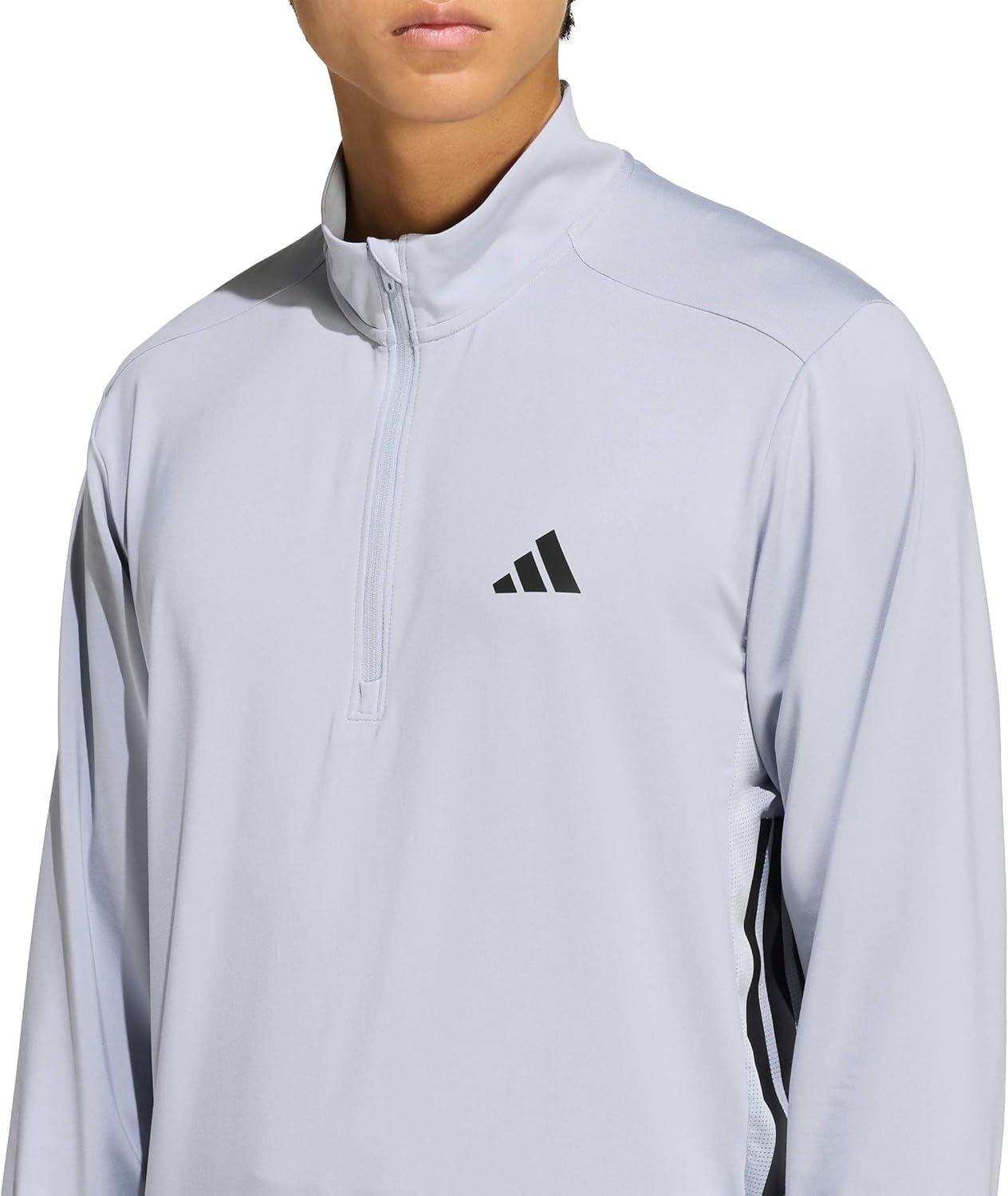 image:imageadidas mens Tech Essentials Workout Quarterzip SweatshirtHalo Silver