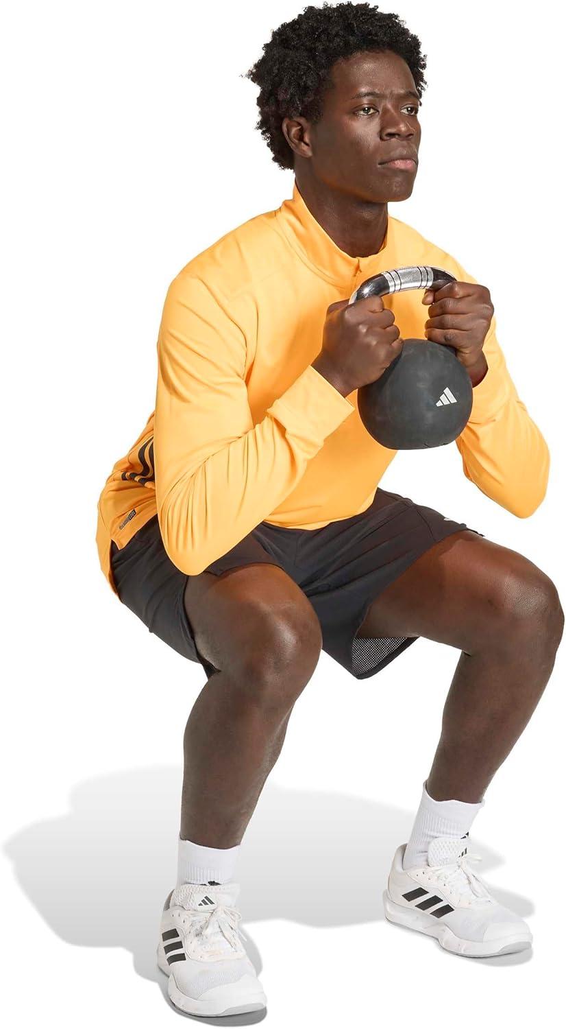 image:imageadidas mens Tech Essentials Workout Quarterzip SweatshirtLucid Tangerine