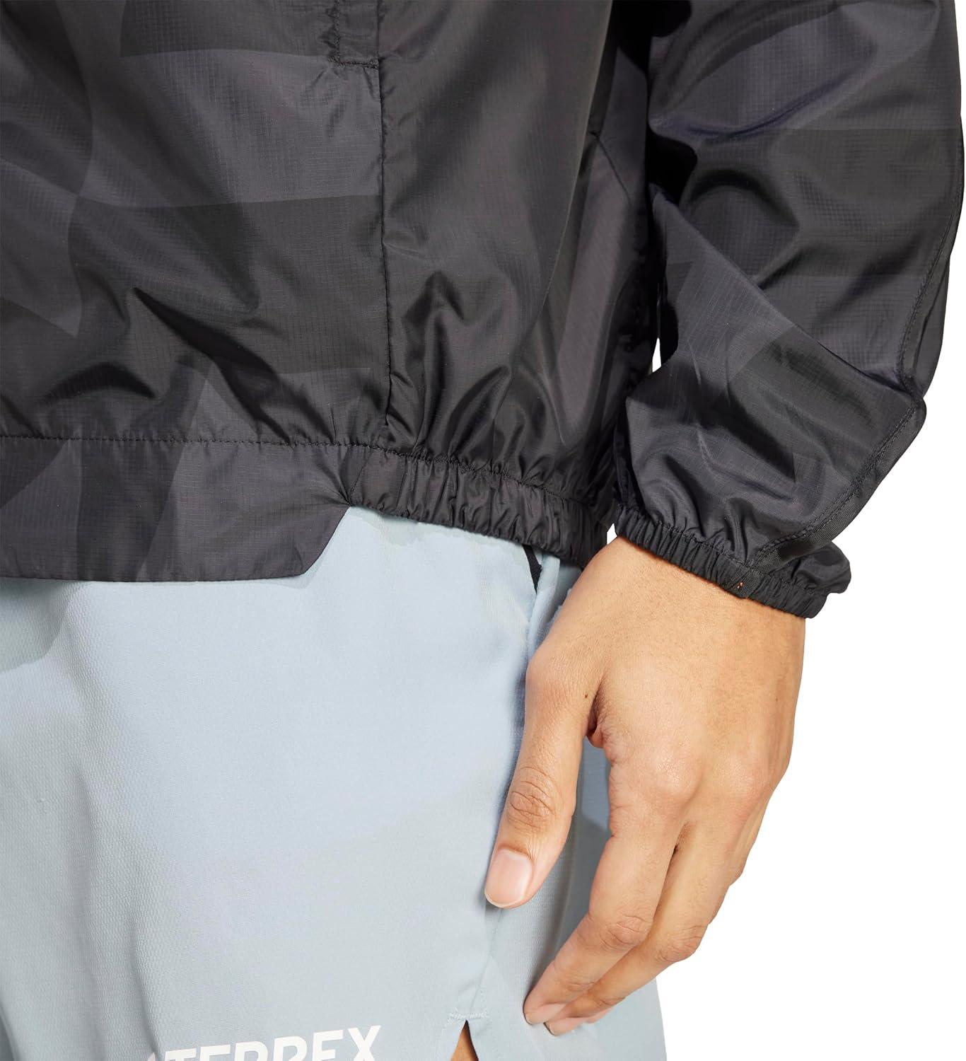 image:imageadidas mens Terrex Multi Printed Trail Running Wind JacketBlackCarbon